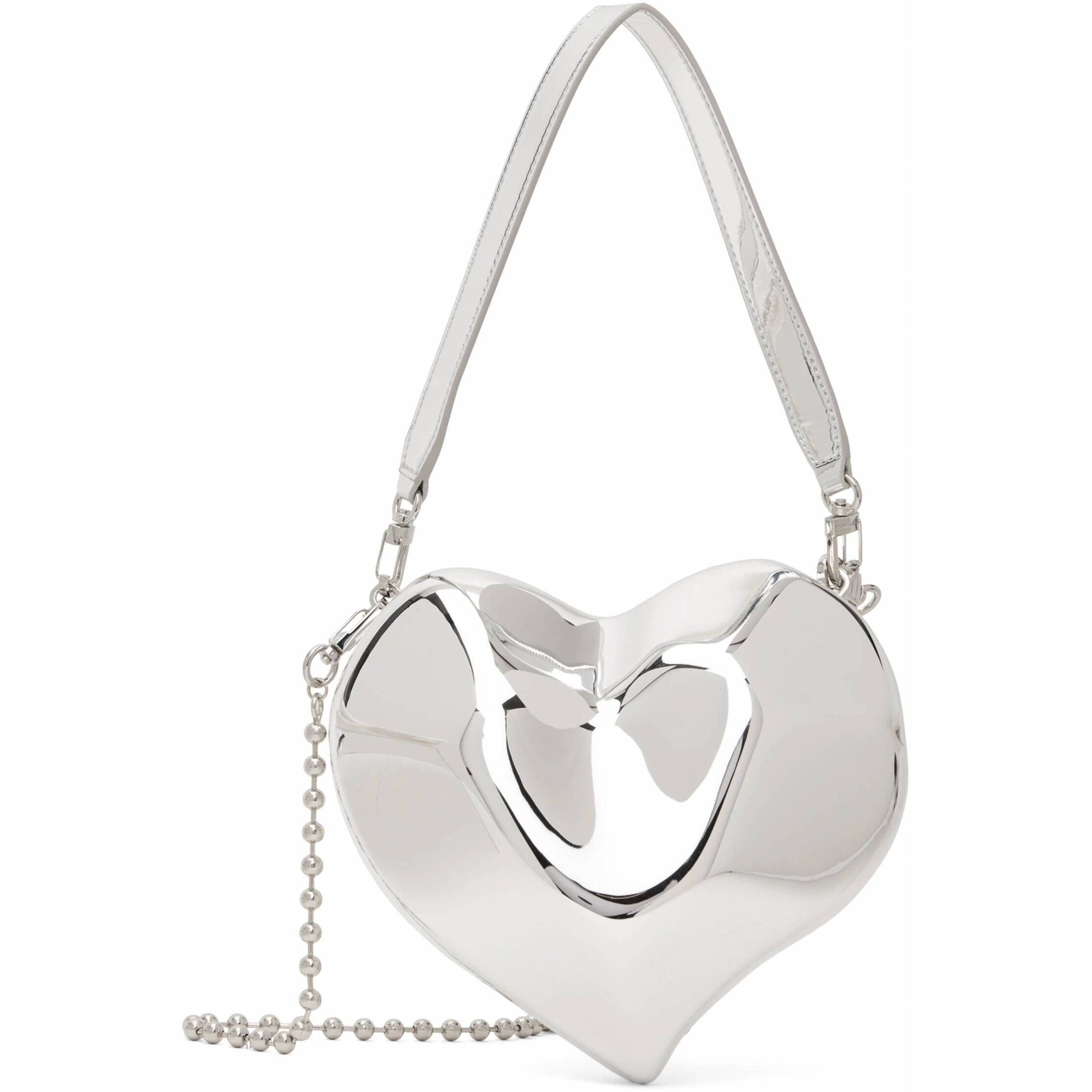 New Simon Miller Molded Heart Bag In Silver